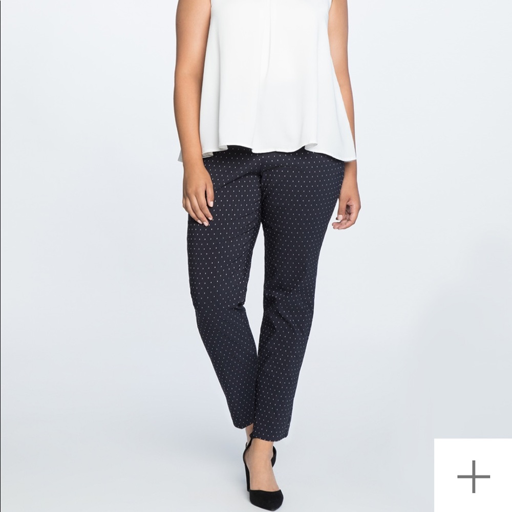 ELOQUII dotted slim trouser